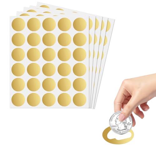 AIYONG 150 Stück 25mm Rubbel Etiketten Rubbellose Aufkleber, runde Kreis selbstklebende Rubbelkarten für DIY Hochzeit Geburtstag Scratch Off Belohnungskarte, Scratch Sticker, Goldrunde AIYONG 150 Stück 25mm Rubbel Etiketten Rubbellose Aufkleber, runde Kreis selbstklebende Rubbelkarten für DIY Hochzeit Geburtstag Scratch Off Belohnungskarte, Scratch Sticker, Goldrunde von AIYONG