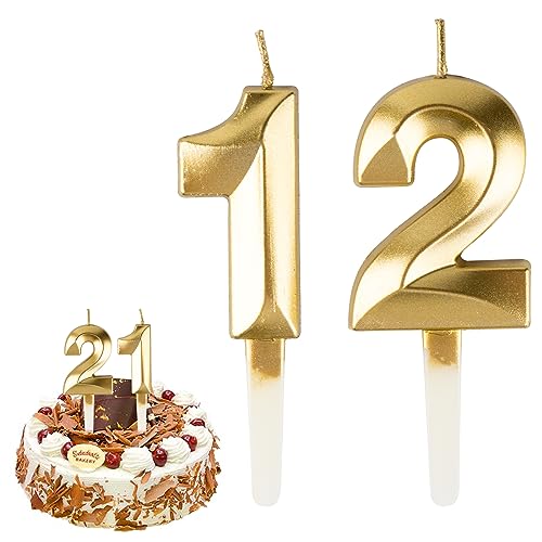 AIYONG 21. Geburtstag Kerzen Kuchen Ziffer Kerzen Alles Gute zum 12.Geburtstag Kuchen Topper Dekoration für Geburtstag Party Hochzeit Jahrestag Feier Lieferungen von AIYONG