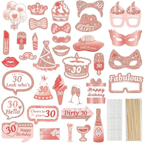 AIYONG 30 Geburtstag Foto Requisiten, Rose Gold 30 Geburtstag Foto Requisiten, Geburtstagsfeier lustige Fotorequisiten, Party Requisiten Selfie Requisiten, Geburtstag Party Photo Booth Props AIYONG 30 Geburtstag Foto Requisiten, Rose Gold 30 Geburtstag Foto Requisiten, Geburtstagsfeier lustige Fotorequisiten, Party Requisiten Selfie Requisiten, Geburtstag Party Photo Booth Props von AIYONG