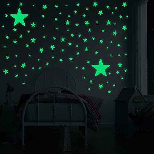 AIYONG 300pcs Leuchtsterne Wandsticker, selbstklebend Leuchtsticker, Helle Sternenhimmel Aufkleber für fluoreszierend Leuchtaufkleber für Kinderzimmer, Helle Sterne Leuchten im Dunkeln von AIYONG