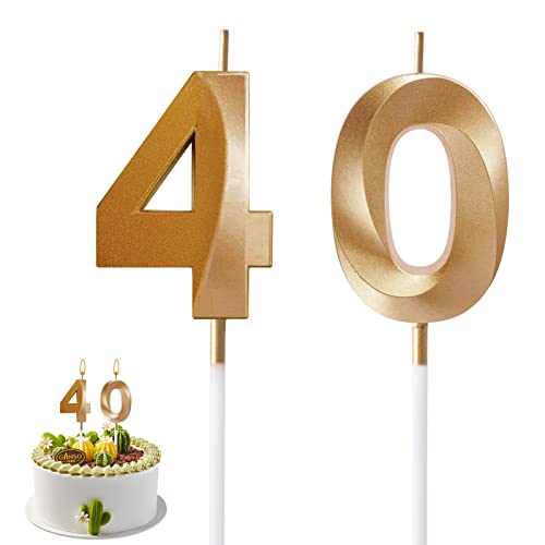 AIYONG 40. Geburtstag Kerzen Kuchen Ziffer Kerzen Alles Gute zum Geburtstag Kuchen Topper Dekoration für Geburtstag Party Hochzeit Jahrestag Feier Lieferungen von AIYONG