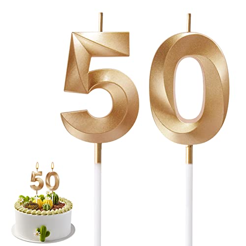 AIYONG 50. Geburtstag Kerzen Kuchen Ziffer Kerzen Alles Gute zum Geburtstag Kuchen Topper Dekoration für Geburtstag Party Hochzeit Jahrestag Feier Lieferungen von AIYONG