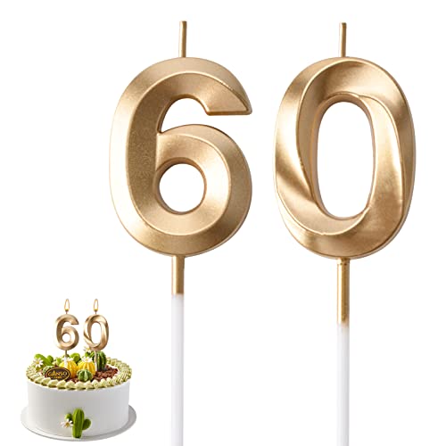 AIYONG 60. Geburtstag Kerzen Kuchen Ziffer Kerzen Alles Gute zum Geburtstag Kuchen Topper Dekoration für Geburtstag Party Hochzeit Jahrestag Feier Lieferungen von AIYONG