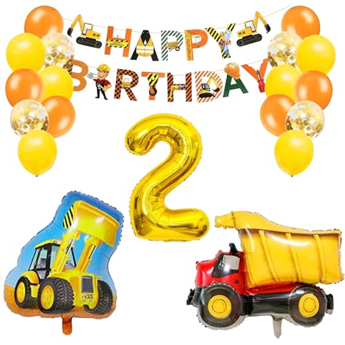 AIYONG Bagger Deko Kindergeburtstag 2, Baustellen GeburtstagdekoJunge 2 Jahre, Bagger Luftballons, Geburtstag Dekoration, luftballon 2. geburtstag, Baustelle Geburtstag Deko AIYONG Bagger Deko Kindergeburtstag 2, Baustellen GeburtstagdekoJunge 2 Jahre, Bagger Luftballons, Geburtstag Dekoration, luftballon 2. geburtstag, Baustelle Geburtstag Deko von AIYONG