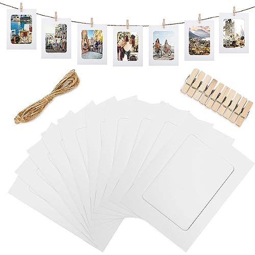 AIBAOBAO 10 Rahmen für Heimdekoration, 10,2 x 15,2 cm, Fotofolie aus Papier, DIY-Rahmen zum Aufhängen von Wandbildern, Album + Seil + Klammern für Zuhause, Schule oder Party-Dekoration, 10 x 15 cm AIBAOBAO 10 Rahmen für Heimdekoration, 10,2 x 15,2 cm, Fotofolie aus Papier, DIY-Rahmen zum Aufhängen von Wandbildern, Album + Seil + Klammern für Zuhause, Schule oder Party-Dekoration, 10 x 15 cm von AIYONG