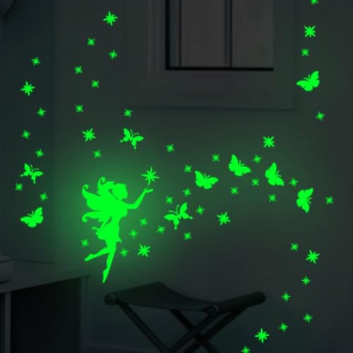 AIYONG Leuchtsterne Selbstklebend Wandtattoo Kinderzimmer Mädchen Leuchtsticker Fee Schmetterling Leuchtsterne Wandsticker Sternenhimmel Leuchtaufkleber Aufkleber Babyzimmer Deko für Mädchen Jungen AIYONG Leuchtsterne Selbstklebend Wandtattoo Kinderzimmer Mädchen Leuchtsticker Fee Schmetterling Leuchtsterne Wandsticker Sternenhimmel Leuchtaufkleber Aufkleber Babyzimmer Deko für Mädchen Jungen von AIYONG