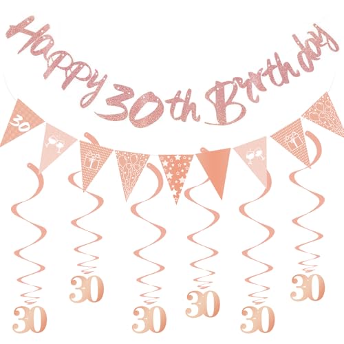 AIZHAZHA Deko 30 Geburtstag Frau, Girlande 30 Geburtstag Deko Banner Set Frauen, Rosegold Geburtstagsdeko 30 Frau, 30er Happy Birthday Girlande Spiralen Hängedeko AIZHAZHA Deko 30 Geburtstag Frau, Girlande 30 Geburtstag Deko Banner Set Frauen, Rosegold Geburtstagsdeko 30 Frau, 30er Happy Birthday Girlande Spiralen Hängedeko von AIZHAZHA