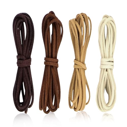 4 Rollen 2M x 3mm Lederband für Ketten,lederbänder,Kette Leder,lederschnur Schnur,Leather armbänder,für DIY Handwerk Schlüsselband Armband(Dunkler Kaffee,mittlerer Kaffee, Khaki, gebrochenes Weiß) 4 Rollen 2M x 3mm Lederband für Ketten,lederbänder,Kette Leder,lederschnur Schnur,Leather armbänder,für DIY Handwerk Schlüsselband Armband(Dunkler Kaffee,mittlerer Kaffee, Khaki, gebrochenes Weiß) von AJUNLKVDR