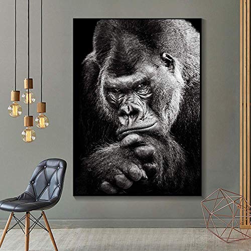 AJleil DIY Malen nach Zahlen Gorilla Art Picture Depressed malen nach Zahlen Pferde Geeignet für die Wohnzimmerdekoration für Kinder, Studenten und Erwachsene Anfänger50x70cm(Kein Rahmen) von AJleil