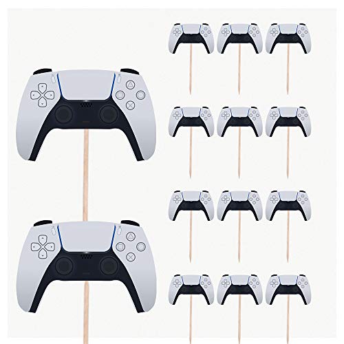 AK Giftshop Gaming Controller Themed – Geburtstag – Event – Party Essen – Kuchen Cupcakes – Picks Sticks Dekorationen Aufsätze Aufsätze Aufsteller Lebensmittel Flaggen (14 Stück) von AK Giftshop