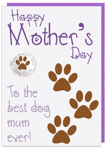 AK Giftshop Muttertagskarte vom Hund für Mama mit Abzeichen von AK Giftshop