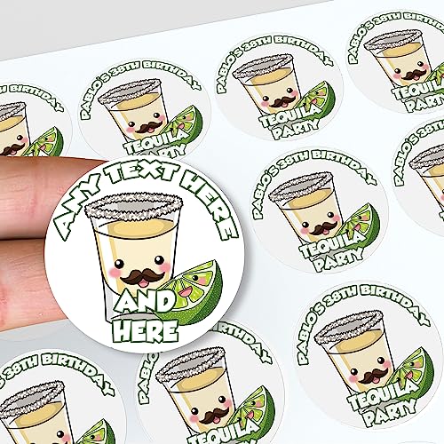 Personalisierte Tequila-Aufkleber, individuelle Etiketten, Dekoration, Party, Geburtstag, Feiern, 48 Sticker von AK Giftshop