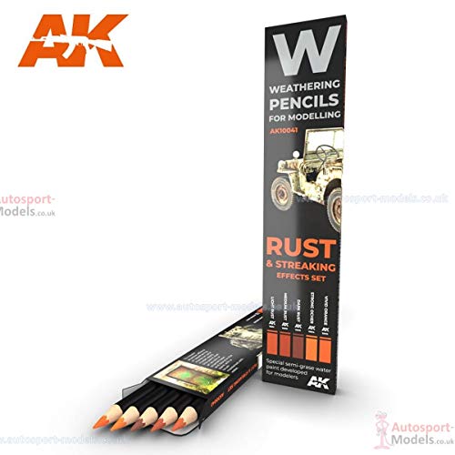 AK Interactive (AK10041) Pencils Set - Rust and Streaking von AK Interactive
