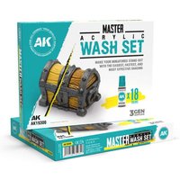 Master Acrylic Wash Full Set - 18 Colors von AK Interactive
