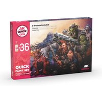 QUICK PAINT SET - 36 QUICK GEN COLORS (+2 FREE BRUSHES) von AK Interactive