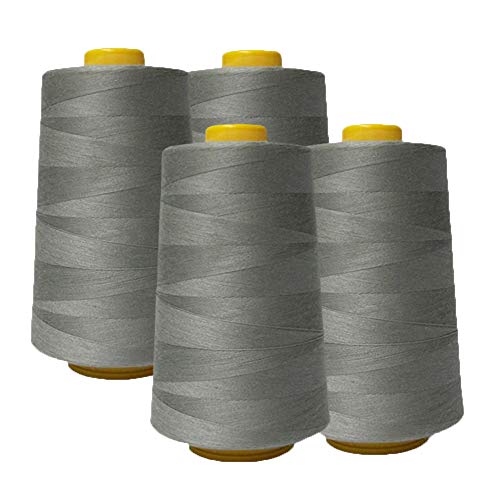 AK Trading Allzweck-Nähgarn-Kegel (je 6000 Meter) aus hochfesten Polyester-Fadenspulen zum Nähen, Quilten, Overlock-, Merrow- und Handstickerei, 4 Stück von AK TRADING CO.
