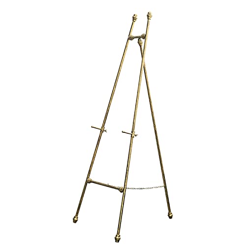 AKALNNB Goldene Staffelei für Hochzeit Zeichen Poster Display Staffelei Ständer Faltbare Kunst Staffelei für Boden 120/150 cm hoch tragbare faltbare Staffelei zum Basteln, Skizzieren, Zeichnen und Pai von AKALNNB
