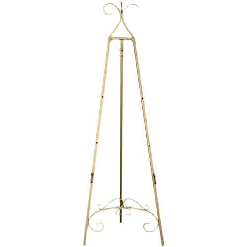 AKALNNB Hochzeits-Display Staffelei 150cm hoch, Posterhalter, tragbare A-Rahmen Staffelei Einstellbare Faltbare Metall Staffelei zum Malen, Skizzieren und Anzeigen, Schwarz/Gold/Weiß von AKALNNB