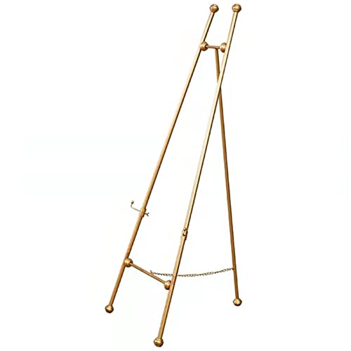 AKALNNB Malständer 120/150cm Höhe Verstellbar Künstler-Staffelei Tragbare Künstlerstaffelei für Erwachsene, Robuste Metall-Staffelei für Hochzeiten, Ausstellungen, Gold von AKALNNB