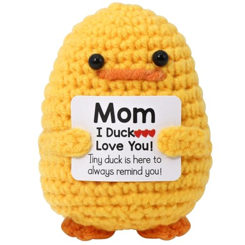 AKAZA Lustige Geburtstagsgeschenke für Mama: "I Duck Love You Mom, Emotionale Unterstützung", handgefertigt, gehäkelt, niedliche kleine Ente, einzigartige Geschenke für Ostern, Mama, Bonus AKAZA Lustige Geburtstagsgeschenke für Mama: "I Duck Love You Mom, Emotionale Unterstützung", handgefertigt, gehäkelt, niedliche kleine Ente, einzigartige Geschenke für Ostern, Mama, Bonus von AKAZA