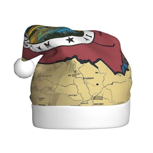 AKDODK Abstrakte Montana-Flagge, Map04-Druck, Weihnachtsmütze, lustige Weihnachtsmütze für Erwachsene, Plüsch-Weihnachtsmannmütze, Weihnachtsfeierzubehör AKDODK Abstrakte Montana-Flagge, Map04-Druck, Weihnachtsmütze, lustige Weihnachtsmütze für Erwachsene, Plüsch-Weihnachtsmannmütze, Weihnachtsfeierzubehör von AKDODK