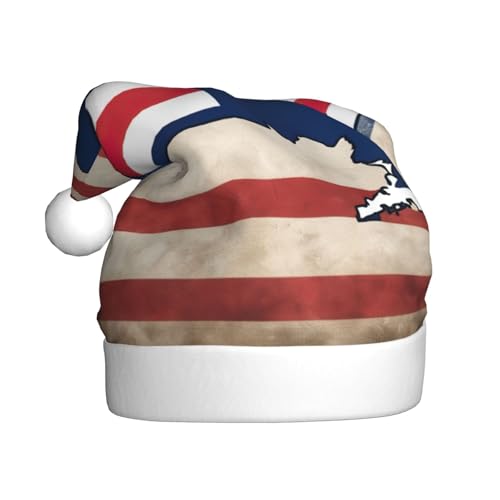 AKDODK Abstrakte New Yorker Flagge, Karte 01, Weihnachts-Partyhut, lustige Weihnachtsmütze für Erwachsene, Plüsch-Weihnachtsmannmütze, Weihnachtsfeierzubehör AKDODK Abstrakte New Yorker Flagge, Karte 01, Weihnachts-Partyhut, lustige Weihnachtsmütze für Erwachsene, Plüsch-Weihnachtsmannmütze, Weihnachtsfeierzubehör von AKDODK