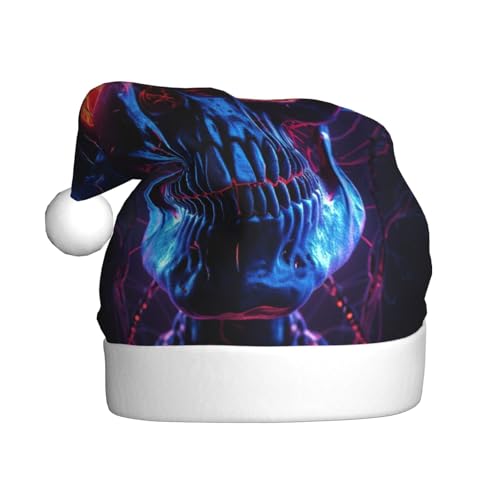 AKDODK Halloween-Totenkopf-Druck, Weihnachtsparty-Hut, lustige Weihnachtsmütze für Erwachsene, Plüsch-Weihnachtsmannmütze, Weihnachtsfeierzubehör AKDODK Halloween-Totenkopf-Druck, Weihnachtsparty-Hut, lustige Weihnachtsmütze für Erwachsene, Plüsch-Weihnachtsmannmütze, Weihnachtsfeierzubehör von AKDODK
