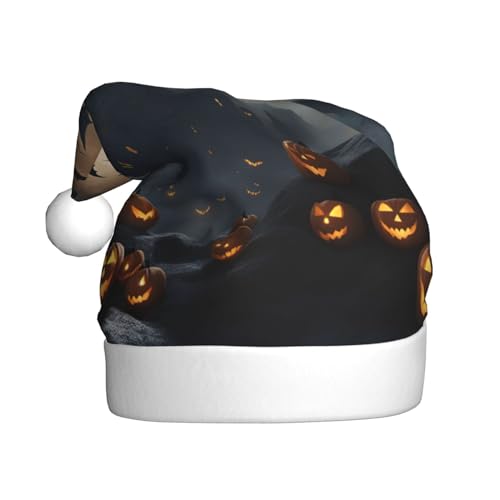 AKDODK Halloween fliegende Fledermäuse mit 3 Drucken, Weihnachtsmütze, lustige Weihnachtsmütze für Erwachsene, Plüsch-Weihnachtsmannmütze, Weihnachtsfeierzubehör AKDODK Halloween fliegende Fledermäuse mit 3 Drucken, Weihnachtsmütze, lustige Weihnachtsmütze für Erwachsene, Plüsch-Weihnachtsmannmütze, Weihnachtsfeierzubehör von AKDODK