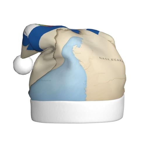 AKDODK Nikaragua-Flagge, Map04-Druck, Weihnachtsparty-Hut, lustige Weihnachtsmütze für Erwachsene, Plüsch-Weihnachtsmannmütze, Weihnachtsfeierzubehör AKDODK Nikaragua-Flagge, Map04-Druck, Weihnachtsparty-Hut, lustige Weihnachtsmütze für Erwachsene, Plüsch-Weihnachtsmannmütze, Weihnachtsfeierzubehör von AKDODK