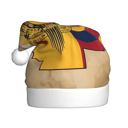 AKDODK Weihnachtsmütze, Motiv: New Mexico Flagge, Map01, lustige Weihnachtsmütze für Erwachsene, Plüsch-Weihnachtsmannmütze, Weihnachtsfeierzubehör AKDODK Weihnachtsmütze, Motiv: New Mexico Flagge, Map01, lustige Weihnachtsmütze für Erwachsene, Plüsch-Weihnachtsmannmütze, Weihnachtsfeierzubehör von AKDODK