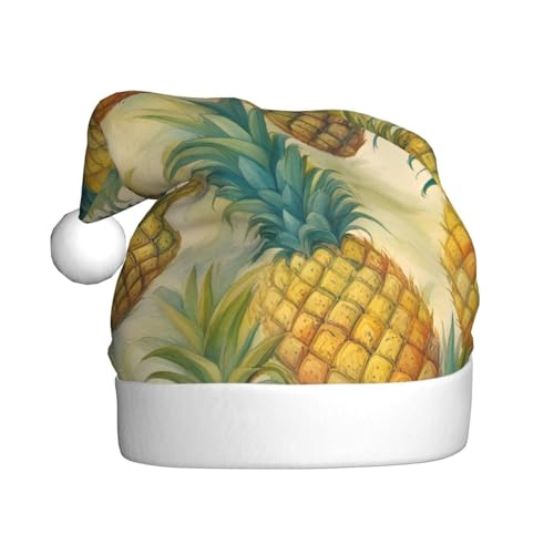 AKDODK Weihnachtsmütze mit Ananas-Druck, lustige Weihnachtsmütze für Erwachsene, Plüsch-Weihnachtsmannmütze, Weihnachtsfeierzubehör AKDODK Weihnachtsmütze mit Ananas-Druck, lustige Weihnachtsmütze für Erwachsene, Plüsch-Weihnachtsmannmütze, Weihnachtsfeierzubehör von AKDODK
