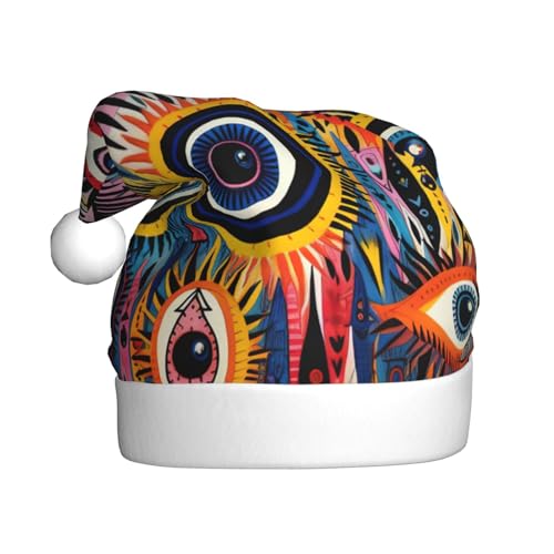 AKDODK Weihnachtsmütze mit Augenaufdruck, lustige Weihnachtsmütze für Erwachsene, Plüsch-Weihnachtsmannmütze, Weihnachtsfeierzubehör AKDODK Weihnachtsmütze mit Augenaufdruck, lustige Weihnachtsmütze für Erwachsene, Plüsch-Weihnachtsmannmütze, Weihnachtsfeierzubehör von AKDODK