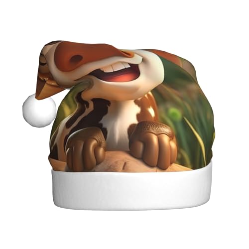 AKDODK Weihnachtsmütze mit Cartoon-Milchkuh-Druck, lustige Weihnachtsmütze für Erwachsene, Plüsch-Weihnachtsmannmütze, Weihnachtsfeierzubehör AKDODK Weihnachtsmütze mit Cartoon-Milchkuh-Druck, lustige Weihnachtsmütze für Erwachsene, Plüsch-Weihnachtsmannmütze, Weihnachtsfeierzubehör von AKDODK