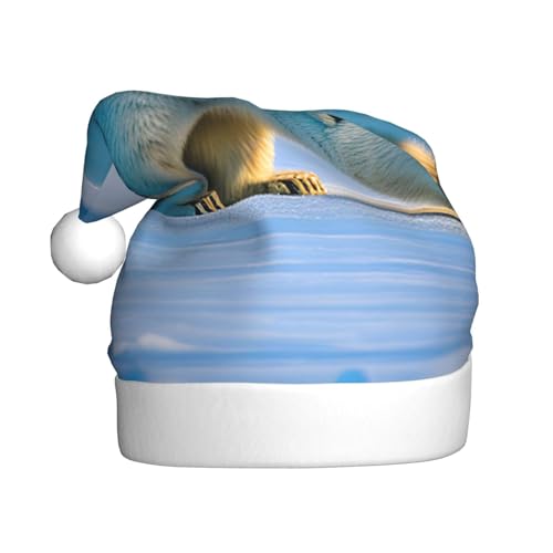 AKDODK Weihnachtsmütze mit Eisbär-Aufdruck, lustige Weihnachtsmütze für Erwachsene, Plüsch-Weihnachtsmannmütze, Weihnachtsfeierzubehör AKDODK Weihnachtsmütze mit Eisbär-Aufdruck, lustige Weihnachtsmütze für Erwachsene, Plüsch-Weihnachtsmannmütze, Weihnachtsfeierzubehör von AKDODK