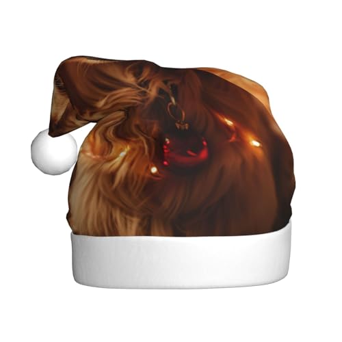 AKDODK Weihnachtsmütze mit Hunde-Aufdruck, lustige Weihnachtsmütze für Erwachsene, Plüsch-Weihnachtsmannmütze, Weihnachtsfeierzubehör AKDODK Weihnachtsmütze mit Hunde-Aufdruck, lustige Weihnachtsmütze für Erwachsene, Plüsch-Weihnachtsmannmütze, Weihnachtsfeierzubehör von AKDODK