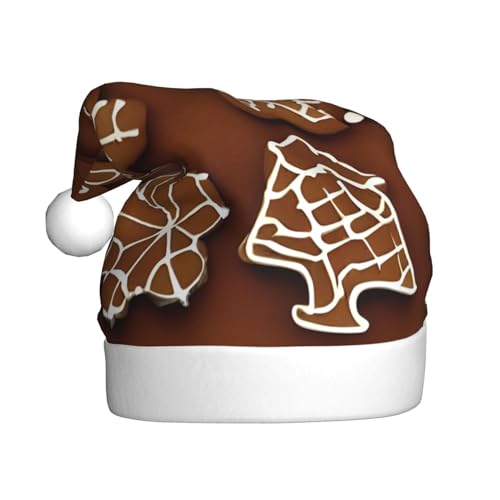 AKDODK Weihnachtsmütze mit Lebkuchen-Motiv, lustige Weihnachtsmütze für Erwachsene, Plüsch-Weihnachtsmannmütze, Weihnachtsfeierzubehör AKDODK Weihnachtsmütze mit Lebkuchen-Motiv, lustige Weihnachtsmütze für Erwachsene, Plüsch-Weihnachtsmannmütze, Weihnachtsfeierzubehör von AKDODK