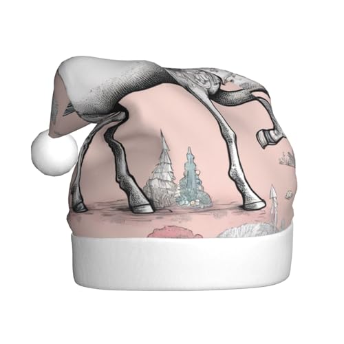 AKDODK Weihnachtsmütze mit Märchen-Einhorn04-Druck, lustige Weihnachtsmütze für Erwachsene, Plüsch-Weihnachtsmannmütze, Weihnachtsfeierzubehör AKDODK Weihnachtsmütze mit Märchen-Einhorn04-Druck, lustige Weihnachtsmütze für Erwachsene, Plüsch-Weihnachtsmannmütze, Weihnachtsfeierzubehör von AKDODK