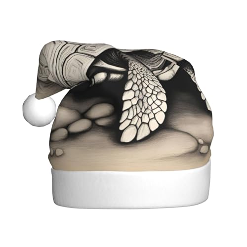 AKDODK Weihnachtsmütze mit Schildkröten-Aufdruck, lustige Weihnachtsmütze für Erwachsene, Plüsch-Weihnachtsmannmütze, Weihnachtsfeierzubehör AKDODK Weihnachtsmütze mit Schildkröten-Aufdruck, lustige Weihnachtsmütze für Erwachsene, Plüsch-Weihnachtsmannmütze, Weihnachtsfeierzubehör von AKDODK