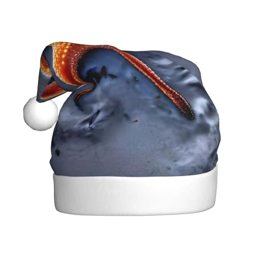 AKDODK Weihnachtsmütze mit Seestern-Druck, lustige Weihnachtsmütze für Erwachsene, Plüsch-Weihnachtsmannmütze, Weihnachtsfeierzubehör AKDODK Weihnachtsmütze mit Seestern-Druck, lustige Weihnachtsmütze für Erwachsene, Plüsch-Weihnachtsmannmütze, Weihnachtsfeierzubehör von AKDODK