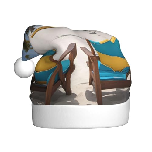 AKDODK Weihnachtsmütze mit Strandpalmenstühlen, Booten, lustiger Weihnachtsmützen für Erwachsene, Plüsch-Weihnachtsmannmütze, Weihnachtsfeierzubehör AKDODK Weihnachtsmütze mit Strandpalmenstühlen, Booten, lustiger Weihnachtsmützen für Erwachsene, Plüsch-Weihnachtsmannmütze, Weihnachtsfeierzubehör von AKDODK