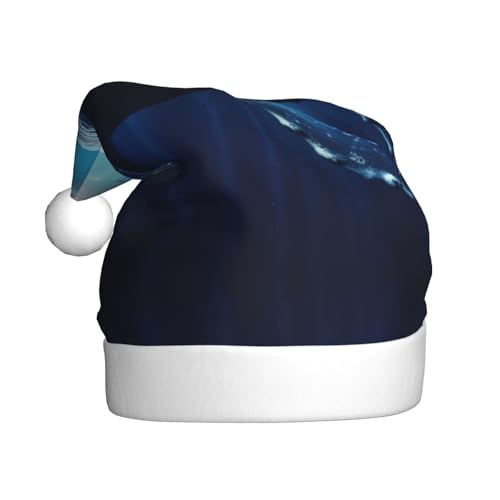 AKDODK Weihnachtsmütze mit Wal-Druck, lustige Weihnachtsmütze für Erwachsene, Plüsch-Weihnachtsmannmütze, Weihnachtsfeierzubehör AKDODK Weihnachtsmütze mit Wal-Druck, lustige Weihnachtsmütze für Erwachsene, Plüsch-Weihnachtsmannmütze, Weihnachtsfeierzubehör von AKDODK