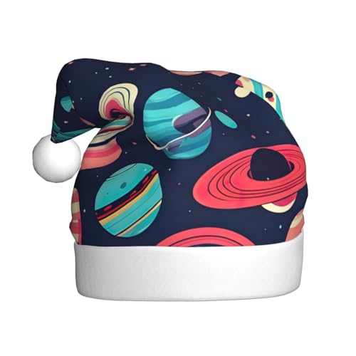 AKDODK Weihnachtsmütze mit Weltraumplaneten-Druck, lustige Weihnachtsmütze für Erwachsene, Plüsch-Weihnachtsmannmütze, Weihnachtsfeierzubehör AKDODK Weihnachtsmütze mit Weltraumplaneten-Druck, lustige Weihnachtsmütze für Erwachsene, Plüsch-Weihnachtsmannmütze, Weihnachtsfeierzubehör von AKDODK