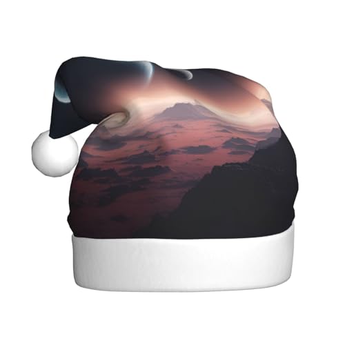AKDODK Weihnachtsmütze mit Weltraumplaneten-Druck, lustige Weihnachtsmütze für Erwachsene, Plüsch-Weihnachtsmannmütze, Weihnachtsfeierzubehör AKDODK Weihnachtsmütze mit Weltraumplaneten-Druck, lustige Weihnachtsmütze für Erwachsene, Plüsch-Weihnachtsmannmütze, Weihnachtsfeierzubehör von AKDODK