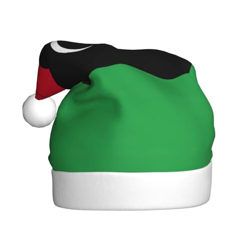 AKDODK Weihnachtsmütze mit libyscher Flagge, lustige Weihnachtsmütze für Erwachsene, Plüsch-Weihnachtsmannmütze, Weihnachtsfeierzubehör AKDODK Weihnachtsmütze mit libyscher Flagge, lustige Weihnachtsmütze für Erwachsene, Plüsch-Weihnachtsmannmütze, Weihnachtsfeierzubehör von AKDODK