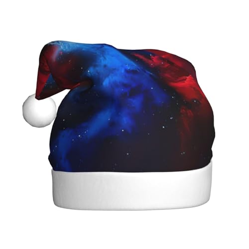 AKDODK Weihnachtsmütze mit rotem und blauem Galaxie-Druck, lustige Weihnachtsmütze für Erwachsene, Plüsch-Weihnachtsmannmütze, Weihnachtsfeierzubehör AKDODK Weihnachtsmütze mit rotem und blauem Galaxie-Druck, lustige Weihnachtsmütze für Erwachsene, Plüsch-Weihnachtsmannmütze, Weihnachtsfeierzubehör von AKDODK