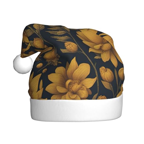 AKDODK Weihnachtsmütze mit vielen goldenen Blumen, lustige Weihnachtsmützen für Erwachsene, Plüsch-Weihnachtsmannmütze, Weihnachtsfeierzubehör AKDODK Weihnachtsmütze mit vielen goldenen Blumen, lustige Weihnachtsmützen für Erwachsene, Plüsch-Weihnachtsmannmütze, Weihnachtsfeierzubehör von AKDODK