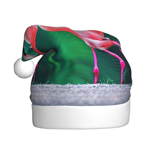 AKDODK Weihnachtsmütze mit zwei Flamingos, lustige Weihnachtsmützen für Erwachsene, Plüsch-Weihnachtsmannmütze, Weihnachtsfeierzubehör AKDODK Weihnachtsmütze mit zwei Flamingos, lustige Weihnachtsmützen für Erwachsene, Plüsch-Weihnachtsmannmütze, Weihnachtsfeierzubehör von AKDODK