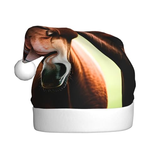 AKDODK Weihnachtsmütze mit zwei Pferden, lustige Weihnachtsmützen für Erwachsene, Plüsch-Weihnachtsmannmütze, Weihnachtsfeierzubehör AKDODK Weihnachtsmütze mit zwei Pferden, lustige Weihnachtsmützen für Erwachsene, Plüsch-Weihnachtsmannmütze, Weihnachtsfeierzubehör von AKDODK