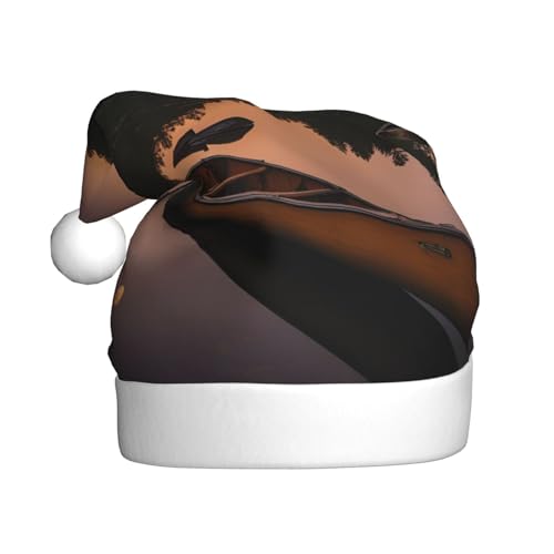 AKDODK Weihnachtsparty-Hut mit Mondschein und Kanu, Allagash-Druck, lustige Weihnachtsmütze für Erwachsene, Plüsch-Weihnachtsmannmütze, Weihnachtsfeierzubehör AKDODK Weihnachtsparty-Hut mit Mondschein und Kanu, Allagash-Druck, lustige Weihnachtsmütze für Erwachsene, Plüsch-Weihnachtsmannmütze, Weihnachtsfeierzubehör von AKDODK