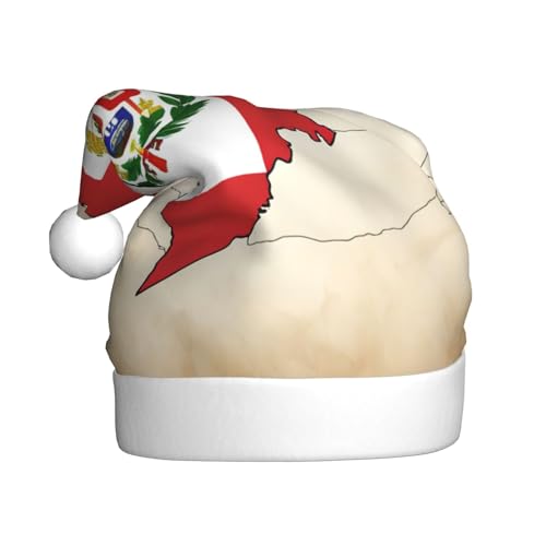 AKDODK Weihnachtsparty-Hut mit Peru-Flagge, lustige Weihnachtsmütze für Erwachsene, Plüsch-Weihnachtsmannmütze, Weihnachtsfeierzubehör AKDODK Weihnachtsparty-Hut mit Peru-Flagge, lustige Weihnachtsmütze für Erwachsene, Plüsch-Weihnachtsmannmütze, Weihnachtsfeierzubehör von AKDODK